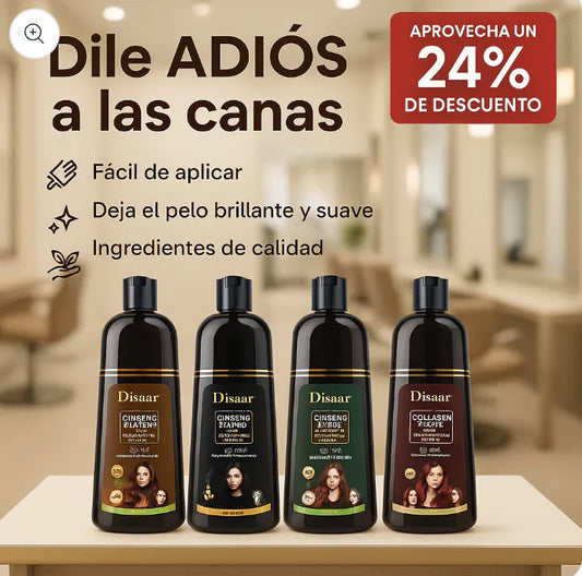 🧴 Shampoo Tinte Disaar™ – Cubre Canas, Repara y Nutre el Cabello Naturalmente